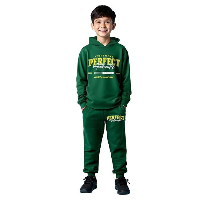 Trampoline Boys Printed Hooded T-shirt and Trackpant set Pack of 1